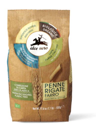 ALCE NERO PENNE 100% FARRO 500G
