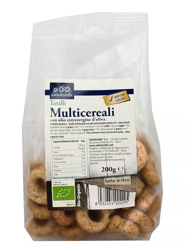 TARALLINI MULTICEREALI SENZA LIEVITO 200G