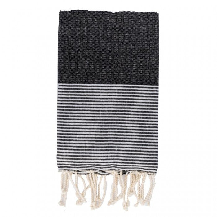 TELO HAMMAM ANTRACITE RIGA STRETTA 100%COTONE